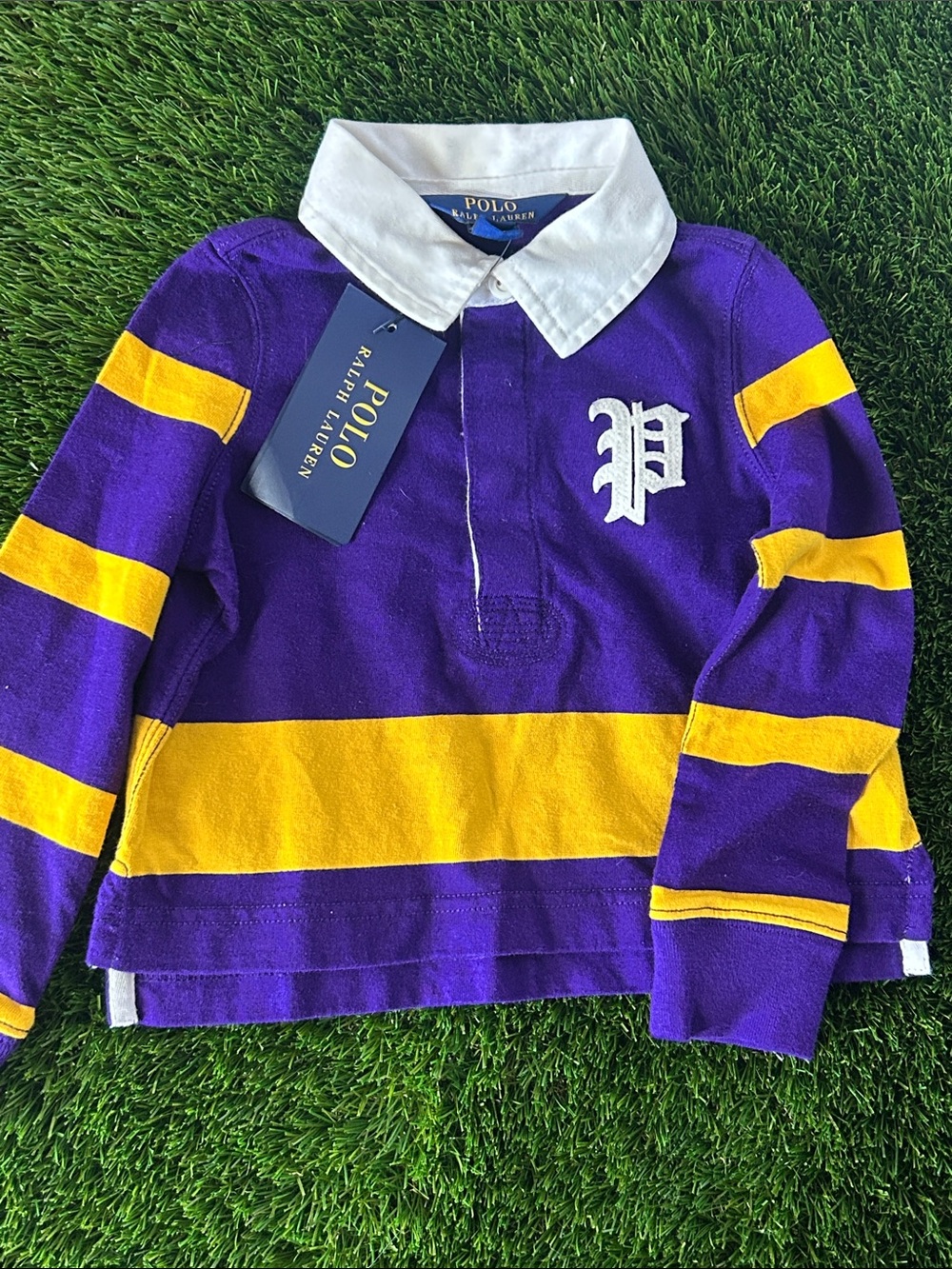 Polo by Ralph Lauren Purple, Yellow & White Kids Rugby Shirt